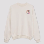 Kaotiko Unisex Beige Sweatshirt Crew Marrakech Organic Cotton AO026-01S-G002