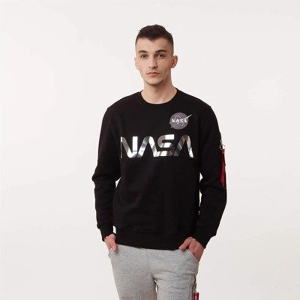 Alpha Industries NASA REFLECTIVE SWEATER BLACK/CHROME