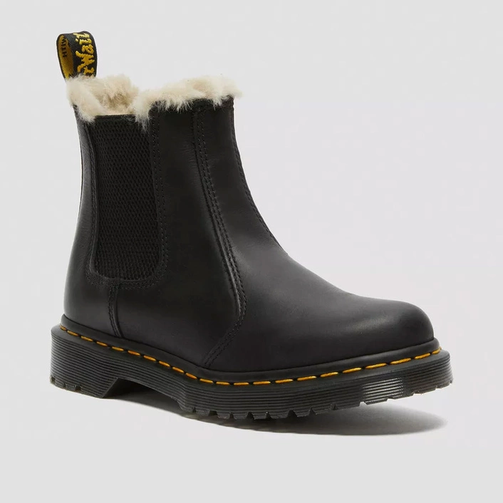 DR MARTENS 2976 Leonore Faux Fur Lined Burnished Chelsea Boots