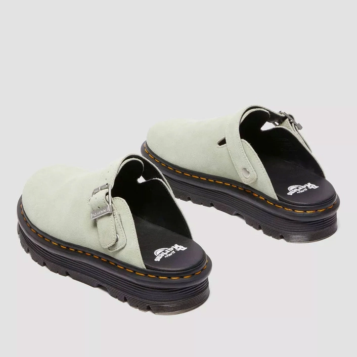 Dr. Martens Platform Mules Zebzag Slingback Suede Green 31937300