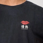 Kaotiko M/C TIE DYE LIPS JAPAN BLACK T-SHIRT