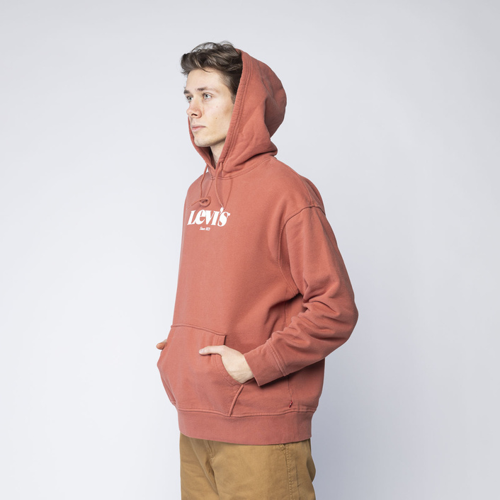 Levi's RELAXED GRAPHIC HOODIE MARSALA RED