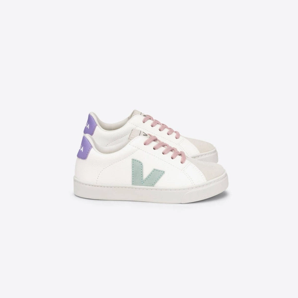 Veja Junior ESPLAR LACES CHROMEFREE LEATHER WHITE MATCHA LAVANDE