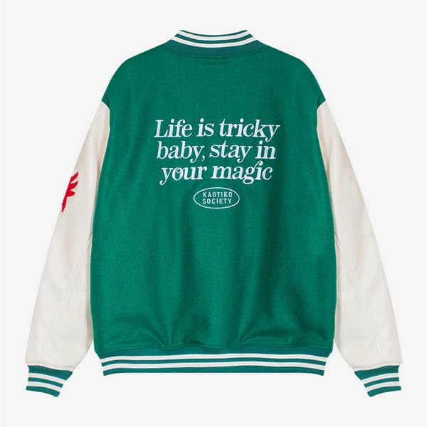 Kaotiko Tricky Love Green Baseball Jacket AR003-01-E002