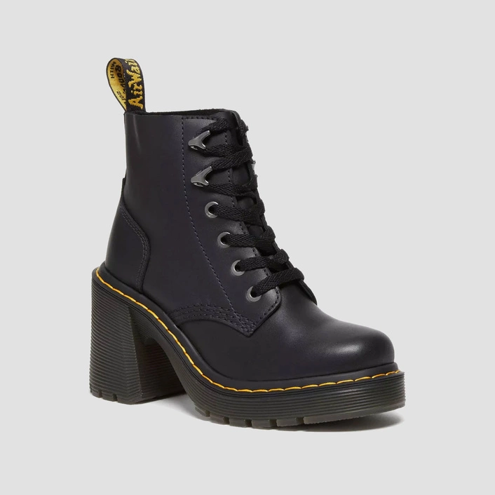 Dr. Martens Jesy Sendal Leather Lace Up Flared Heel Boots 27613001