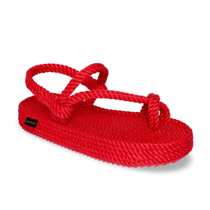 Bohonomad Hawaii Platform Rope Sandal - Red