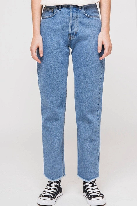Kaotiko Cropped Straight Denim Trousers