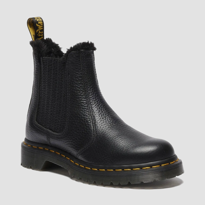 Dr. Martens women's fur-lined Chelsea boots 2976 Leonore II Milled Nappa black 41416001