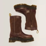 Dr. Martens Platform Cowboy Boots Quad Mid Desert Rodeo Dark Brown 43175200