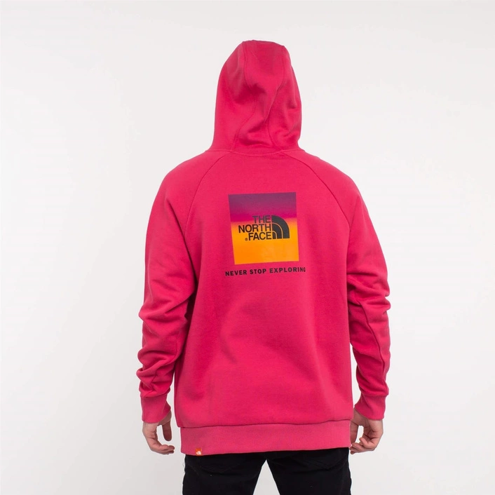 The North Face Raglan Red Box Hoodie Pink