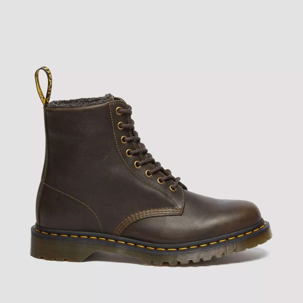 Dr. Martens fur-lined boots 1460 Grizzly olive 31873538