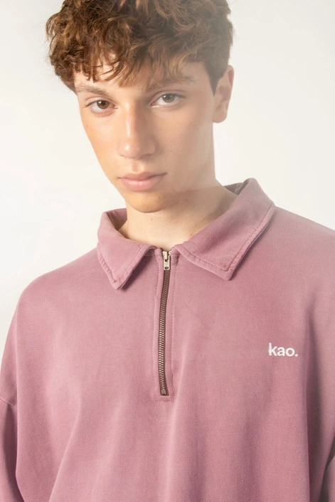 Kaotiko Burgundy Washed Daylen Sweatshirt