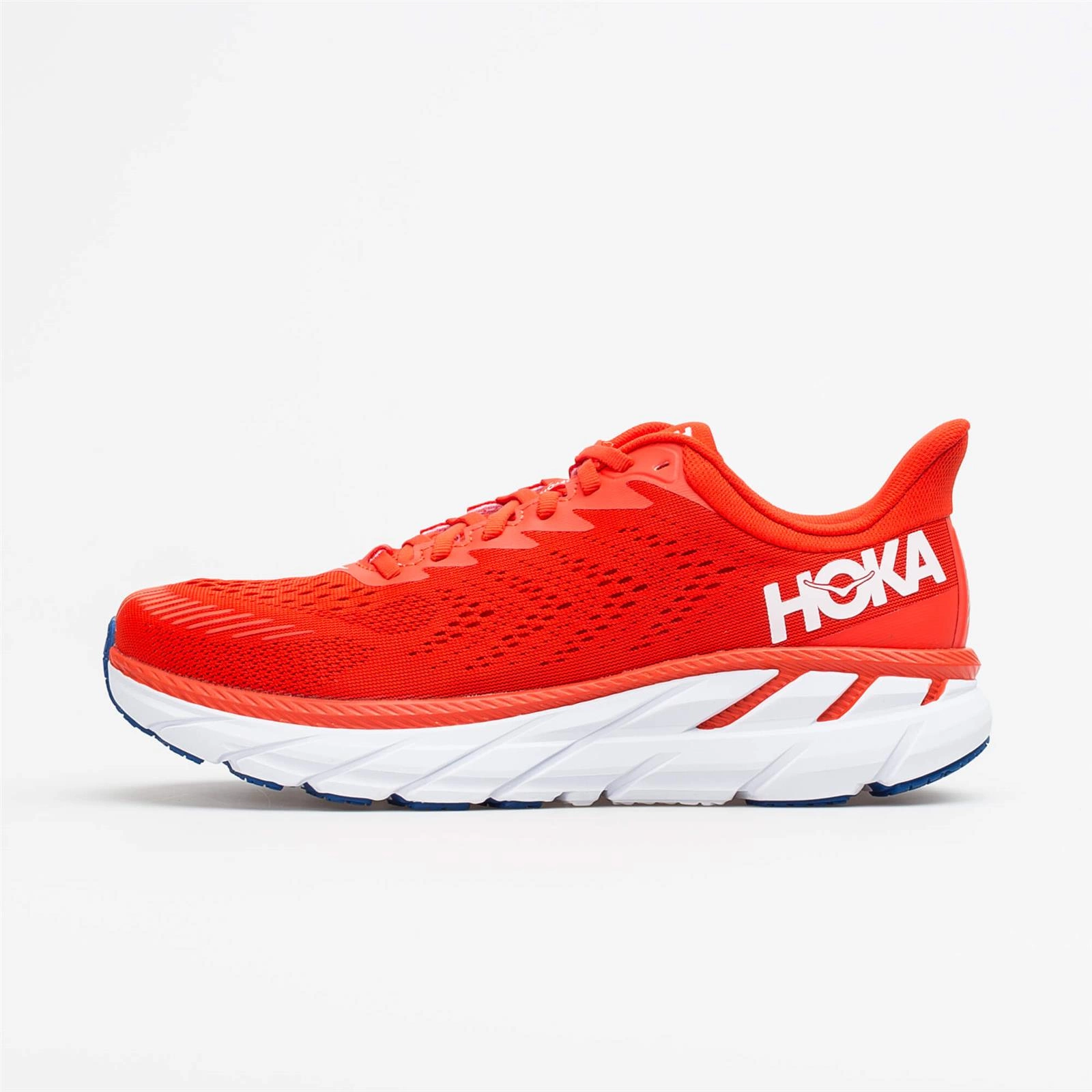 Sneaker Pattern Bottom HOKA Clifton 7 Men's Running Shoes Fiesta / White