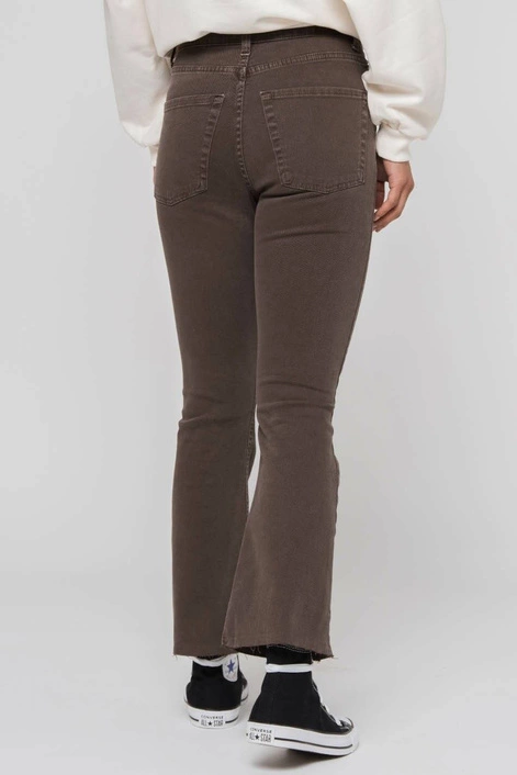 Kaotiko Brown Kick Flare Trousers