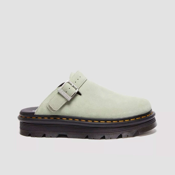 Dr. Martens Platform Mules Zebzag Slingback Suede Green 31937300