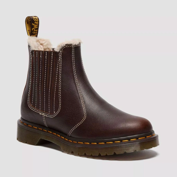 Dr. Martens 2976 Leonore II Faux Fur Lined Grizzly Leather Chelsea Boots 41418200