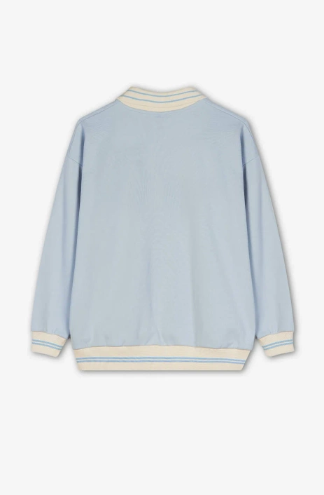 Kaotiko Lucas Buttons Baby Blue Sweatshirt