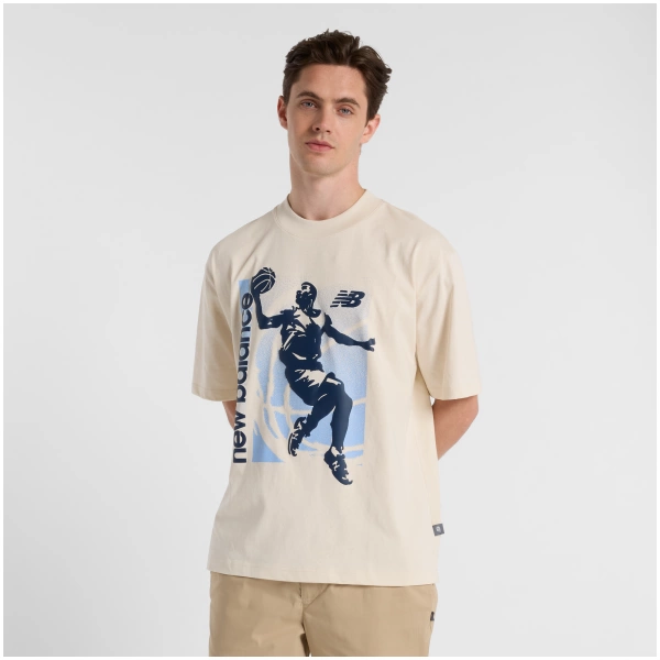 New Balance Men's Beige T-shirt MT51605LIN
