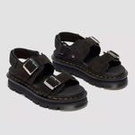 Dr. Martens Platform Sandals Zebzag Suede Women's Black 42689001