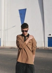 Coalition CLTN SK8 LG POLO Men's Long Sleeve Polo Shirt – camel