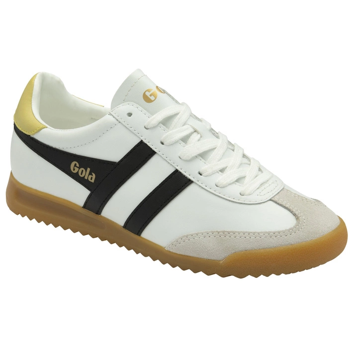 Gola Women's Torpedo Leather Trainer CLB622WB White/Black/Lemon