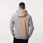 Alpha Industries Back Print Hoody Neon Print GREY