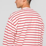 Kaotiko Red Heart Stripes Sweatshirt AL010-03-G002
