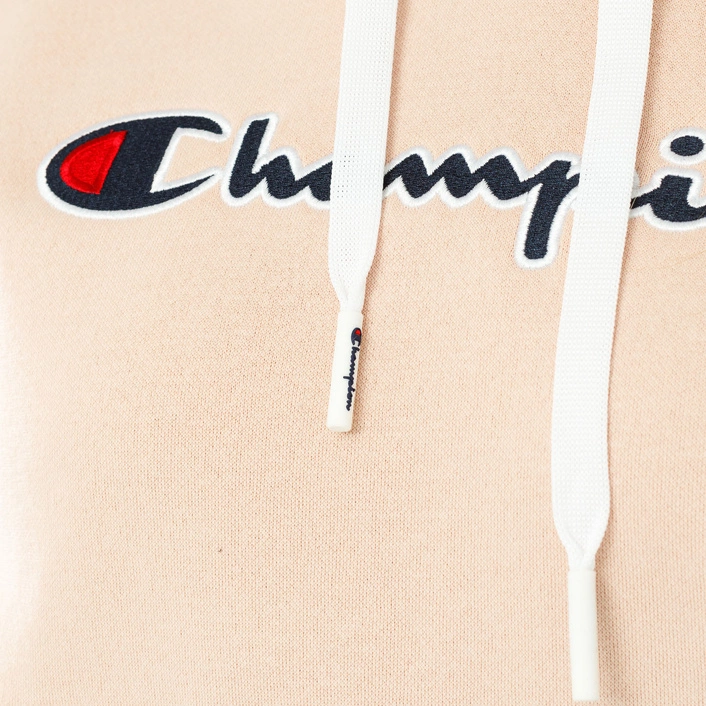 Champion WMNS ORGANIC COTTON BLEND SCRIPT LOGO HOODIE LIGHT PINK