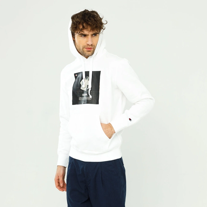 Champion ICON GRAPHIC PRINT HOODIE WHITE