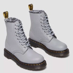 Dr. Martens fur-lined boots 1460 Serena Virginia light grey 31301775