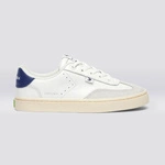 Cariuma Toca White & Smoke White/Marine Blue Soft Grain Leather & Suede