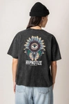 Kaotiko Washed Hypnotize Black T-shirt AQ032-01-M002