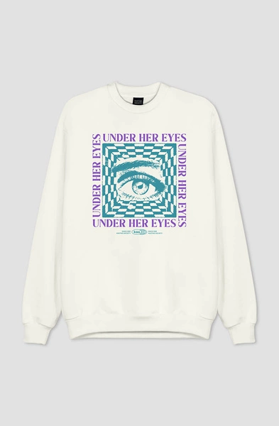 Kaotiko Under Her Eyes Ivory Sweatshirt AP022-01-G002