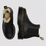 Dr. Martens fur-lined platform Chelsea boots 2976 Quad Pisa black 25635001
