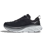 Hoka WOMEN'S BONDI 8 BLACK/WHITE