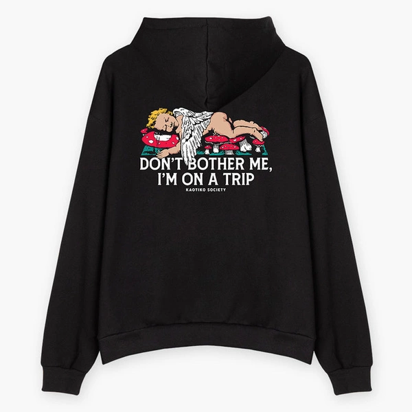 Kaotiko Washed Busy Cupid Black Sweatshirt AR001-02-G002