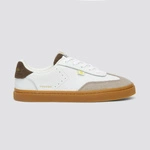 Cariuma Toca White Pebbled Leather & Suede/Plaza Taupe & Dark Khaki