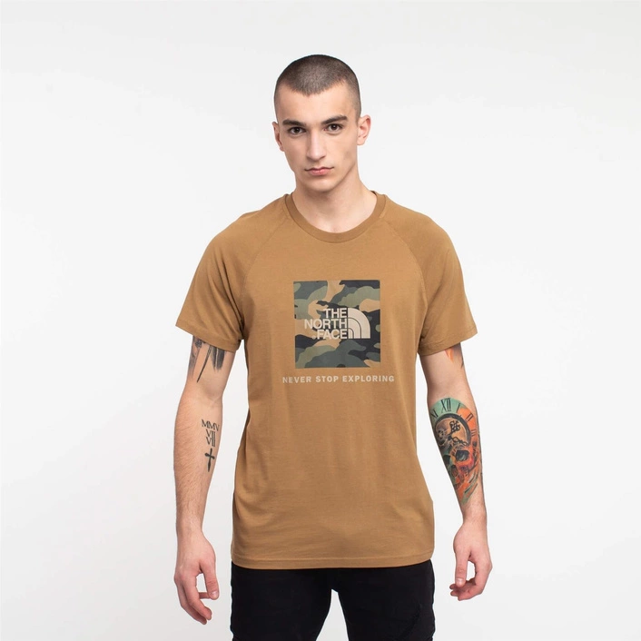 The North Face S/S Raglan Red Box Tee British Khaki