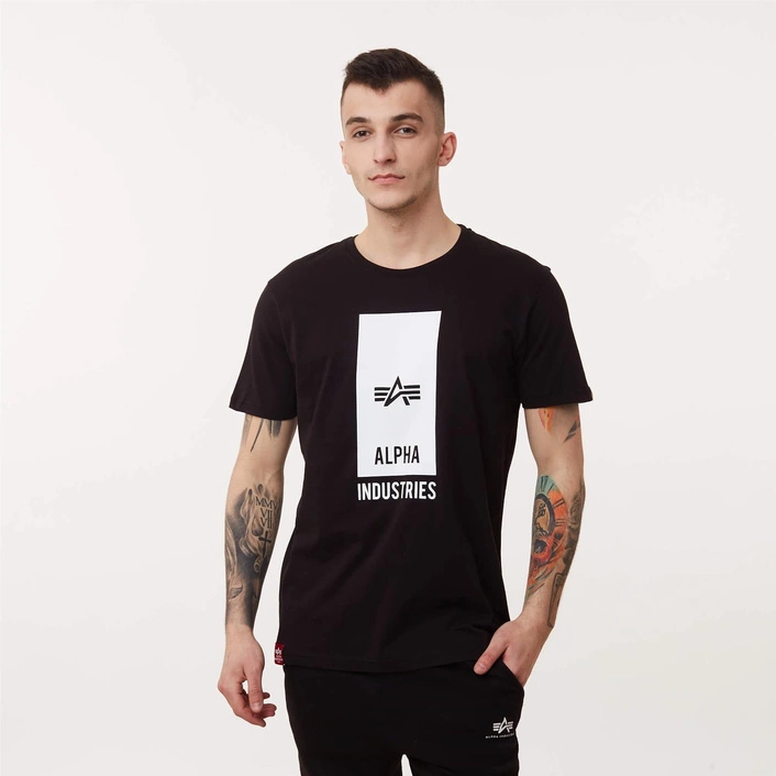 Alpha Industries BLOCK LOGO T-SHIRT BLACK