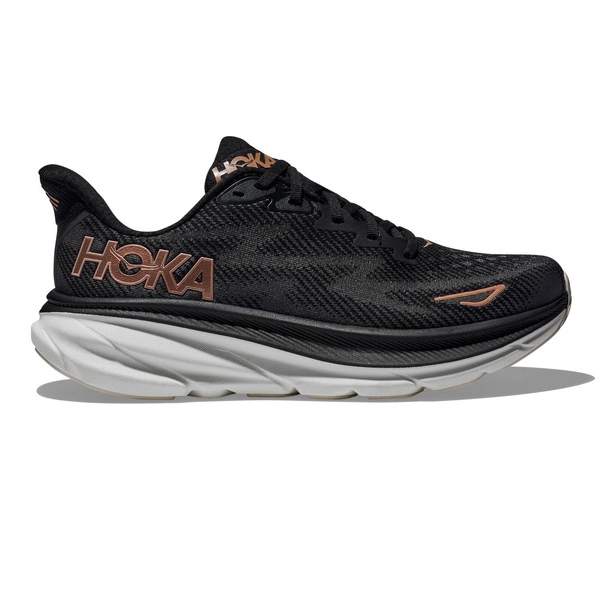 HOKA Clifton 9 Women's Running Shoes Black / Rose Gold